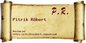 Pitrik Róbert névjegykártya